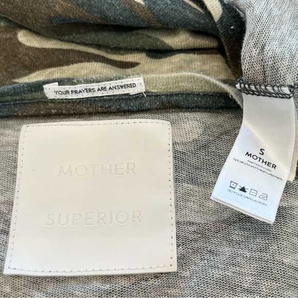 MOTHER MAKE LOVE NOT WAR CAMOUFLAGE LINEN SINFUL BOXY TEE SIZE SMALL - Picture 12 of 13